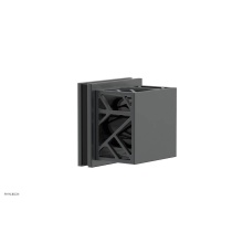 Phylrich 222-36-15GX041 - Gunmetal Gray Jolie Diverter/Volume Control Trim With Square Cutaway Handles And Black Accents