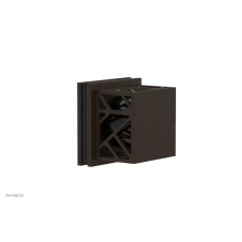 Phylrich 222-36/11BX041 - Antique Bronze Jolie Diverter/Volume Control Trim With Square Cutaway Handles And Black Accents