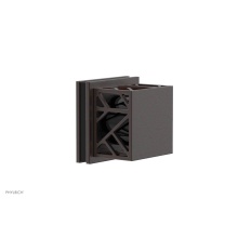 Phylrich 222-36-05WX041 - Weathered Copper Jolie Diverter/Volume Control Trim With Square Cutaway Handles And Black Accents