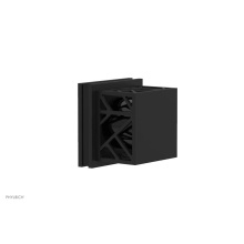 Phylrich 222-36/040X041 - Matte Black Jolie Diverter/Volume Control Trim With Square Cutaway Handles And Black Accents