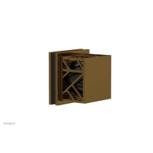 Phylrich 222-36-002X041 - French Brass (Living Finish) Jolie Diverter/Volume Control Trim With Square Cutaway Handles And Bl
