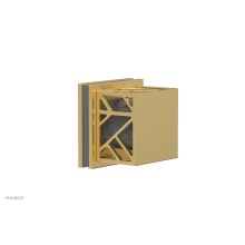 Phylrich 222-36-24BX048 - Burnished Gold Jolie Diverter/Volume Control Trim With Square Cutaway Handles And Grey Accents