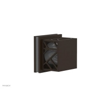 Phylrich 222-36/11BX048 - Antique Bronze Jolie Diverter/Volume Control Trim With Square Cutaway Handles And Grey Accents