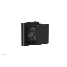 Phylrich 222-36/040X048 - Matte Black Jolie Diverter/Volume Control Trim With Square Cutaway Handles And Grey Accents