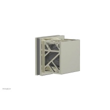 Phylrich 222-36/015X048 - Satin Nickel Jolie Diverter/Volume Control Trim With Square Cutaway Handles And Grey Accents