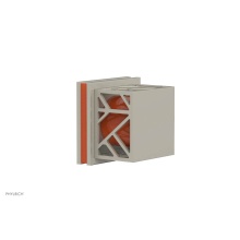 Phylrich 222-36/15BX042 - Burnished Nickel Jolie Diverter/Volume Control Trim With Square Cutaway Handles And Orange Accents
