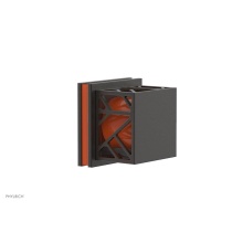 Phylrich 222-36/10BX042 - Oil Rubbed Bronze Jolie Diverter/Volume Control Trim With Square Cutaway Handles And Orange Accent