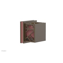 Phylrich 222-36-OEBX045 - Old English Brass Jolie Diverter/Volume Control Trim With Square Cutaway Handles And Pink Accents