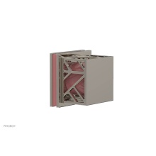 Phylrich 222-36/014X045 - Polished Nickel Jolie Diverter/Volume Control Trim With Square Cutaway Handles And Pink Accents