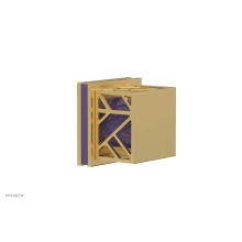 Phylrich 222-36-24BX046 - Burnished Gold Jolie Diverter/Volume Control Trim With Square Cutaway Handles And Purple Accents