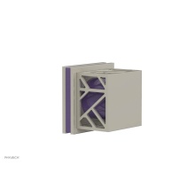 Phylrich 222-36/15BX046 - Burnished Nickel Jolie Diverter/Volume Control Trim With Square Cutaway Handles And Purple Accents