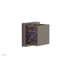 Phylrich 222-36-047X046 - Antique Brass Jolie Diverter/Volume Control Trim With Square Cutaway Handles And Purple Accents
