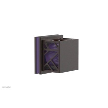 Phylrich 222-36-05WX046 - Weathered Copper Jolie Diverter/Volume Control Trim With Square Cutaway Handles And Purple Accents