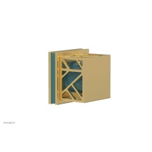 Phylrich 222-36-24BX049 - Burnished Gold Jolie Diverter/Volume Control Trim With Square Cutaway Handles And Turquoise Accent