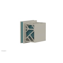 Phylrich 222-36/15BX049 - Burnished Nickel Jolie Diverter/Volume Control Trim With Square Cutaway Handles And Turquoise Acce