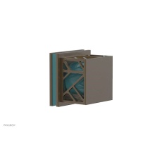 Phylrich 222-36-OEBX049 - Old English Brass Jolie Diverter/Volume Control Trim With Square Cutaway Handles And Turquoise Acc