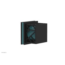 Phylrich 222-36/040X049 - Matte Black Jolie Diverter/Volume Control Trim With Square Cutaway Handles And Turquoise Accents