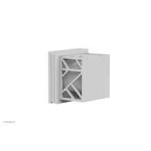 Phylrich 222-36-050X051 - Satin White Jolie Diverter/Volume Control Trim With Square Cutaway Handles And Gloss White Accents