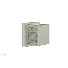 Phylrich 222-36-015X051 - Satin Nickel Jolie Diverter/Volume Control Trim With Square Cutaway Handles And Gloss White Accent