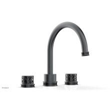 Phylrich 222-40-15GX041 - Gunmetal Gray Jolie 3-Hole Deck Tub Filler With Gooseneck Spout, Round Cutaway Handles, And Black