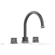 Phylrich 222-40-15GX048 - Gunmetal Gray Jolie 3-Hole Deck Tub Filler With Gooseneck Spout, Round Cutaway Handles, And Grey A