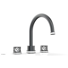 Phylrich 222-40-15GX051 - Gunmetal Gray Jolie 3-Hole Deck Tub Filler With Gooseneck Spout, Round Cutaway Handles, And Gloss