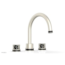 Phylrich 222-40/15BX041 - Burnished Nickel Jolie 3-Hole Deck Tub Filler With Gooseneck Spout, Round Cutaway Handles, And Bla