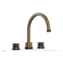 Phylrich 222-40-OEBX041 - Old English Brass Jolie 3-Hole Deck Tub Filler With Gooseneck Spout, Round Cutaway Handles, And Bl