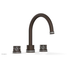 Phylrich 222-40/11BX048 - Antique Bronze Jolie 3-Hole Deck Tub Filler With Gooseneck Spout, Round Cutaway Handles, And Grey