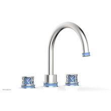 Phylrich 222-40/26DX043 - Satin Chrome Jolie 3-Hole Deck Tub Filler With Gooseneck Spout, Round Cutaway Handles, And Light B