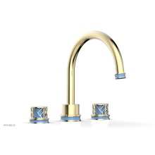 Phylrich 222-40/03UX043 - Polished Brass Uncoated (Living Finish) Jolie 3-Hole Deck Tub Filler With Gooseneck Spout, Round C