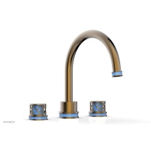 Phylrich 222-40-047X043 - Antique Brass Jolie 3-Hole Deck Tub Filler With Gooseneck Spout, Round Cutaway Handles, And Light