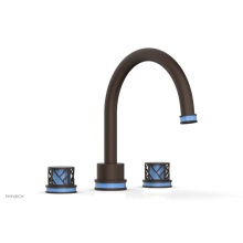 Phylrich 222-40/11BX043 - Antique Bronze Jolie 3-Hole Deck Tub Filler With Gooseneck Spout, Round Cutaway Handles, And Light