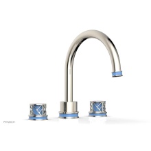 Phylrich 222-40/014X043 - Polished Nickel Jolie 3-Hole Deck Tub Filler With Gooseneck Spout, Round Cutaway Handles, And Ligh