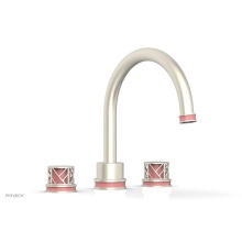 Phylrich 222-40/15BX045 - Burnished Nickel Jolie 3-Hole Deck Tub Filler With Gooseneck Spout, Round Cutaway Handles, And Pin