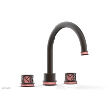 Phylrich 222-40/10BX045 - Oil Rubbed Bronze Jolie 3-Hole Deck Tub Filler With Gooseneck Spout, Round Cutaway Handles, And Pi