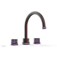 Phylrich 222-40-05WX046 - Weathered Copper Jolie 3-Hole Deck Tub Filler With Gooseneck Spout, Round Cutaway Handles, And Pur