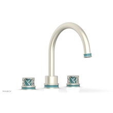 Phylrich 222-40/15BX049 - Burnished Nickel Jolie 3-Hole Deck Tub Filler With Gooseneck Spout, Round Cutaway Handles, And Tur