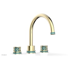 Phylrich 222-40/03UX049 - Polished Brass Uncoated (Living Finish) Jolie 3-Hole Deck Tub Filler With Gooseneck Spout, Round C