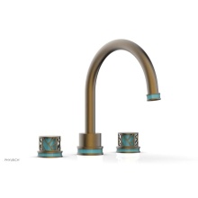 Phylrich 222-40-OEBX049 - Old English Brass Jolie 3-Hole Deck Tub Filler With Gooseneck Spout, Round Cutaway Handles, And Tu