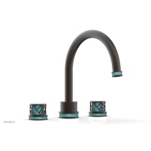 Phylrich 222-40/10BX049 - Oil Rubbed Bronze Jolie 3-Hole Deck Tub Filler With Gooseneck Spout, Round Cutaway Handles, And Tu
