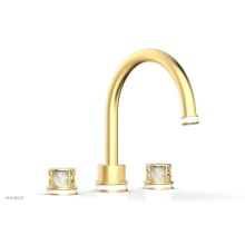 Phylrich 222-40-24BX051 - Burnished Gold Jolie 3-Hole Deck Tub Filler With Gooseneck Spout, Round Cutaway Handles, And Gloss