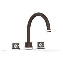 Phylrich 222-40-11BX051 - Antique Bronze Jolie 3-Hole Deck Tub Filler With Gooseneck Spout, Round Cutaway Handles, And Gloss