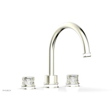 Phylrich 222-40-015X051 - Satin Nickel Jolie 3-Hole Deck Tub Filler With Gooseneck Spout, Round Cutaway Handles, And Gloss W