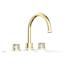 Phylrich 222-40-003X051 - Polished Brass Jolie 3-Hole Deck Tub Filler With Gooseneck Spout, Round Cutaway Handles, And Gloss