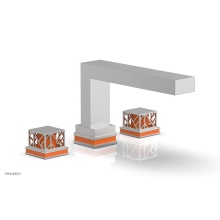 Phylrich 222-41/26DX042 - Satin Chrome Jolie 3-Hole Deck Tub Filler With Rectangular Spout, Square Cutaway Handles, And Oran