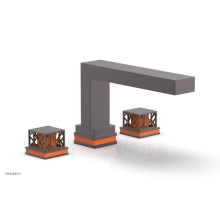 Phylrich 222-41-05WX042 - Weathered Copper Jolie 3-Hole Deck Tub Filler With Rectangular Spout, Square Cutaway Handles, And