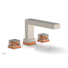 Phylrich 222-41/014X042 - Polished Nickel Jolie 3-Hole Deck Tub Filler With Rectangular Spout, Square Cutaway Handles, And O