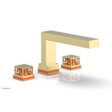 Phylrich 222-41/003X042 - Polished Brass Jolie 3-Hole Deck Tub Filler With Rectangular Spout, Square Cutaway Handles, And Or