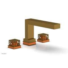 Phylrich 222-41-002X042 - French Brass (Living Finish) Jolie 3-Hole Deck Tub Filler With Rectangular Spout, Square Cutaway H